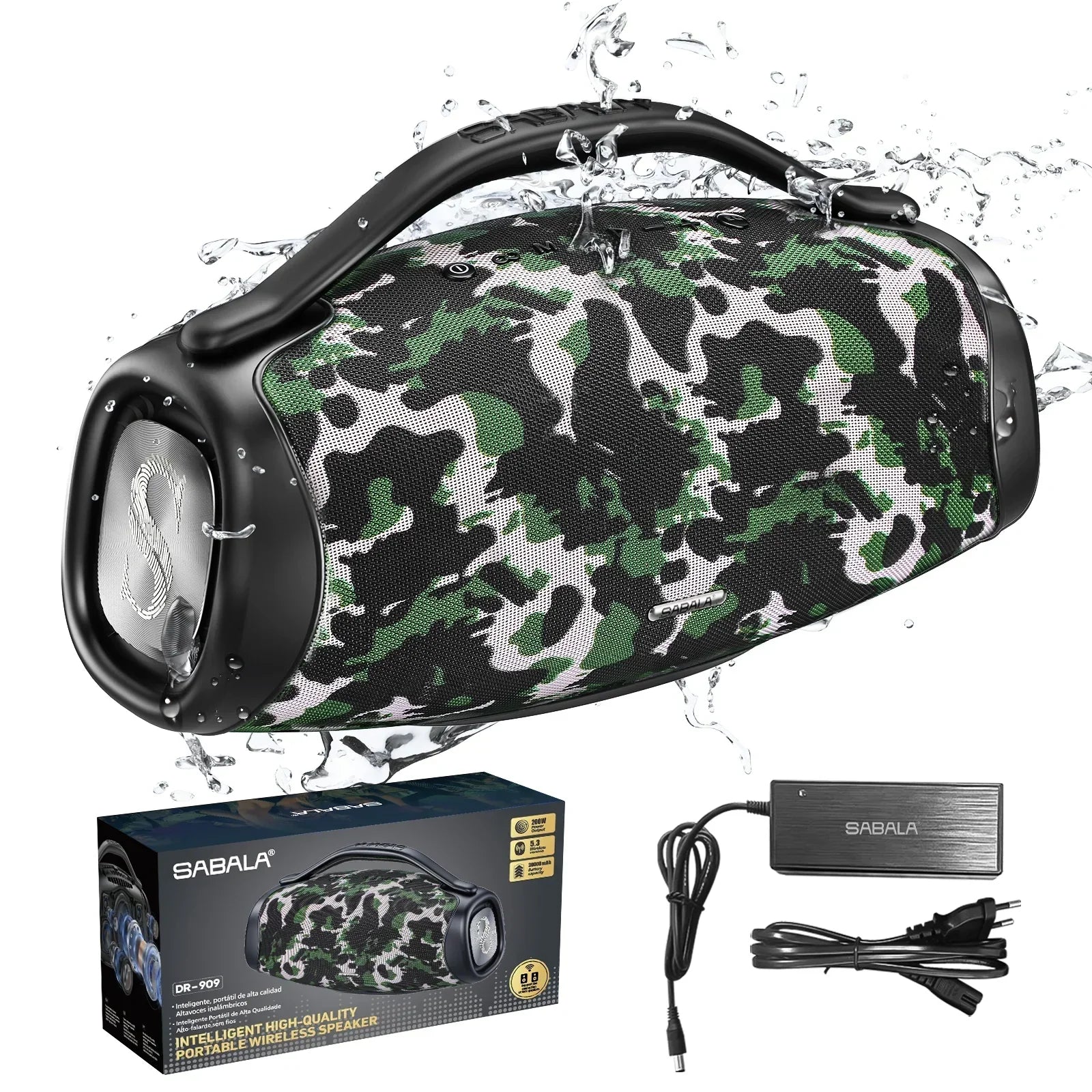 đ„ QUEIMA DE ESTOQUE!! đ„ Caixa de Som Premium Boombox DR-909 Bluetooth 200w 39000mah Tws Ipx6.