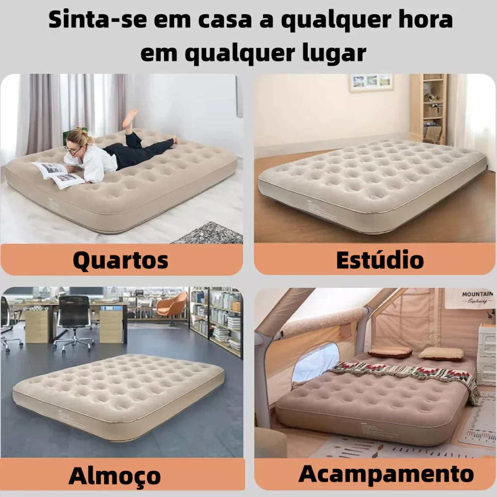 🔥Colchão Inflável Queen Casal Cama De Campanha Bomba Inflável Com Bateria De Lítio Integrada JOYFOX - Oferta limitada!🔥