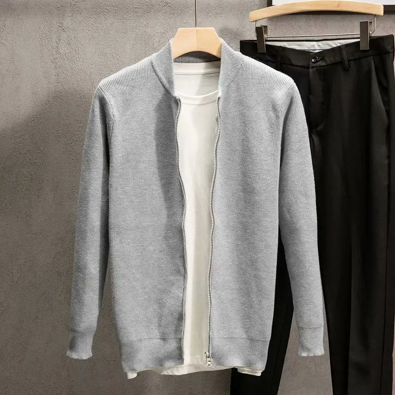 Cardigã Masculino Fechamento em Zíper - Estilo Casual