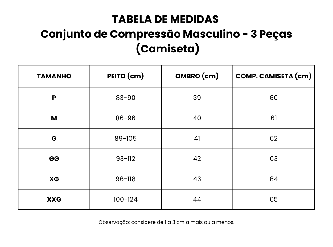 Conjunto de Compressão Masculino - 3 Peças