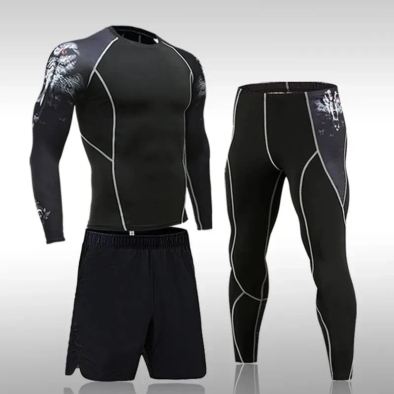 Conjunto de Compressão Masculino - 3 Peças
