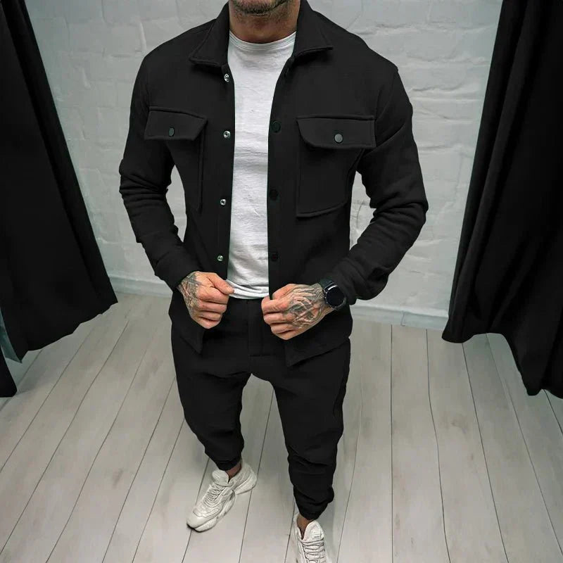 Conjunto Masculino Calça e Jaqueta Casual Fit