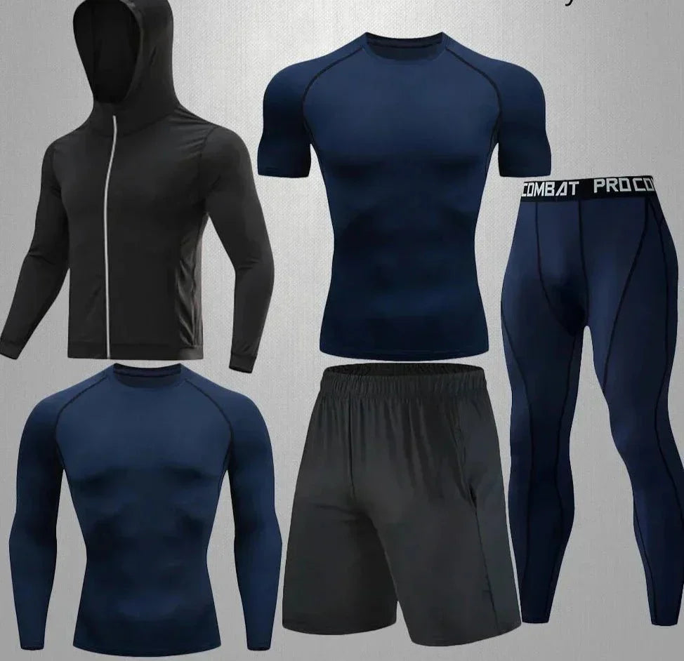 Conjunto Masculino Esportivo de Compressão - 5 Peças