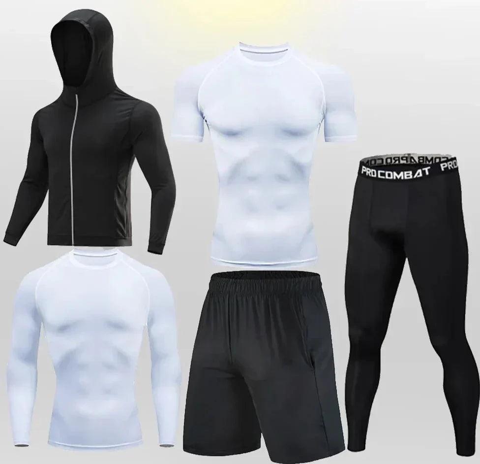 Conjunto Masculino Esportivo de Compressão - 5 Peças