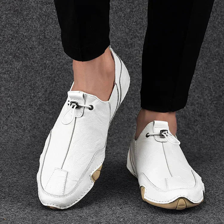 Sapatênis de Couro Masculino Slip-On