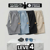 [Leve 4, Pague Só 2!] Bermuda Jeans Knox Masculina em Sarja de Algodão e Poliéster + BRINDES ( PREÇO DE ATACADO)