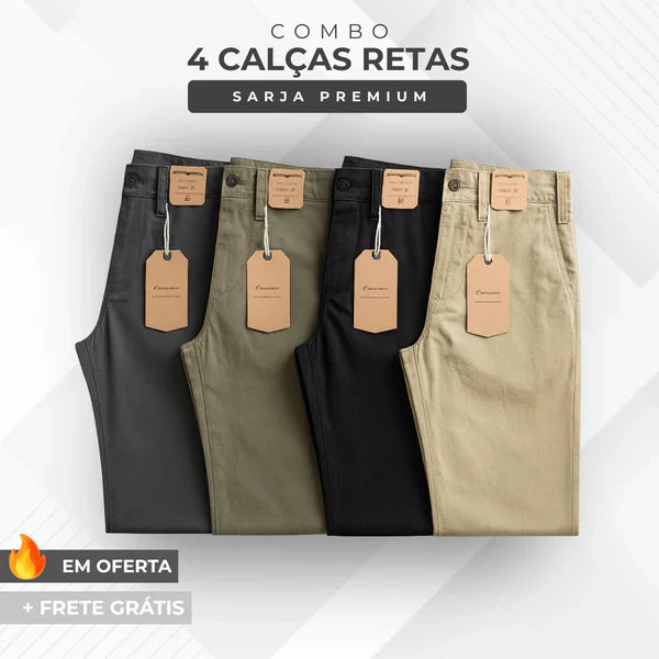 |LEVE 4 E PAGUE 2| Calça Premium Masculina em Sarja | QUALIDADE E DURABILIDADE