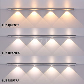 Luminária LED Fina  Com Sensor de Presença Recarregável