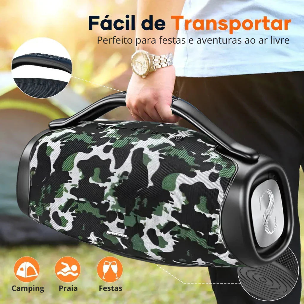 🔥  QUEIMA DE ESTOQUE!! 🔥 Caixa de Som Premium Boombox DR-909 Bluetooth 200w 39000mah Tws Ipx6.