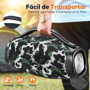 🔥  QUEIMA DE ESTOQUE!! 🔥 Caixa de Som Premium Boombox DR-909 Bluetooth 200w 39000mah Tws Ipx6.
