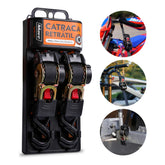 Par De Cinta Amarração Carga Catraca Automática Fita Retrátil 800 Kg 2 Fitas Cor Preto