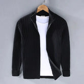 Cardigan Masculino com Zíper e Gola Alta - Outono/Inverno 2024