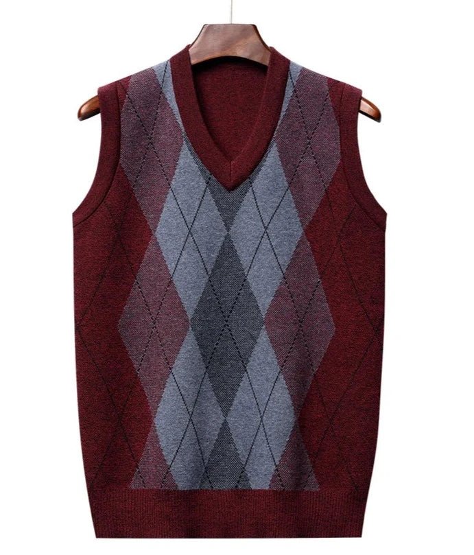 Colete Xadrez Masculino de Lã - Estilo e Conforto