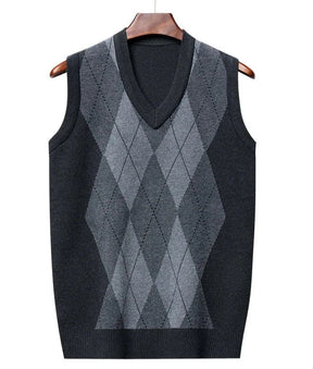 Colete Xadrez Masculino de Lã - Estilo e Conforto