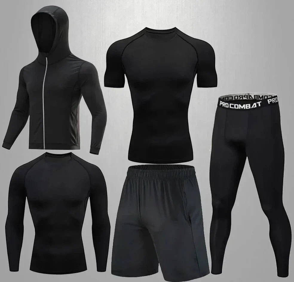 Conjunto Masculino Esportivo de Compressão - 5 Peças