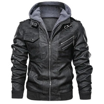 Jaqueta Masculina de Couro com Capuz Removível - Estilo e Versatilidade