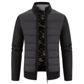 Jaqueta Puffer Masculina com Manga em Lã