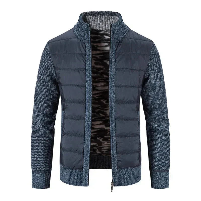 Jaqueta Puffer Masculina com Manga em Lã