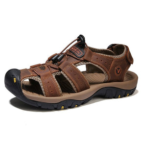 Sandália Masculina de Couro - Conforto e Estilo - Verão 2024