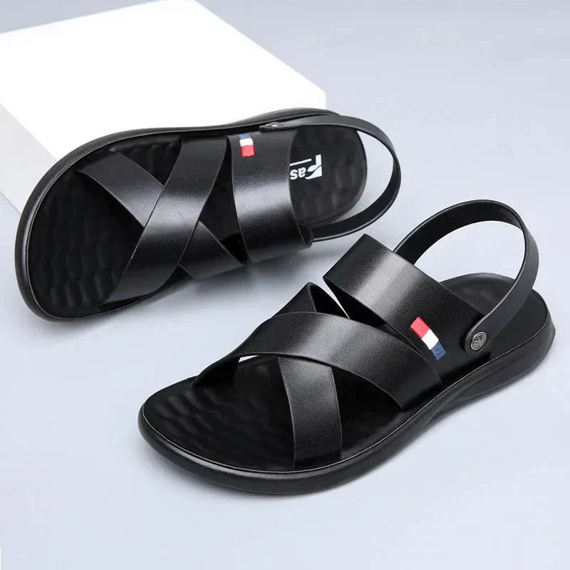 Sandália Masculina de Couro Antiderrapante