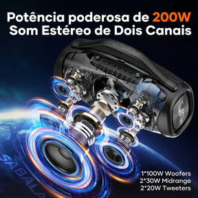 🔥  QUEIMA DE ESTOQUE!! 🔥 Caixa de Som Premium Boombox DR-909 Bluetooth 200w 39000mah Tws Ipx6.