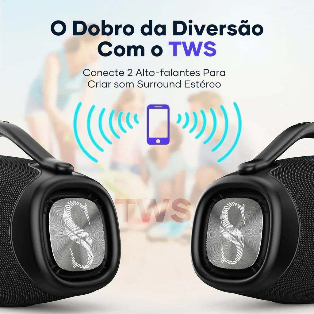 🔥  QUEIMA DE ESTOQUE!! 🔥 Caixa de Som Premium Boombox DR-909 Bluetooth 200w 39000mah Tws Ipx6.