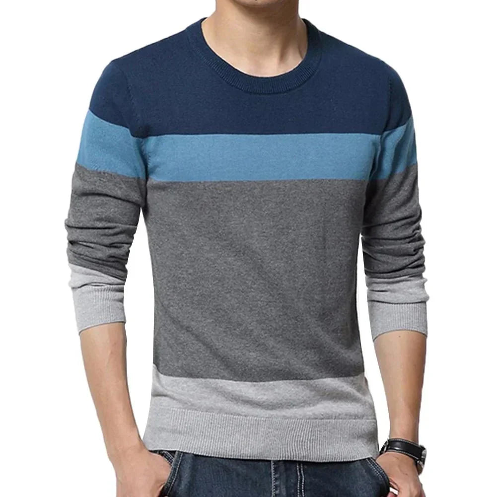 Suéter Masculino Listrado Slim Fit