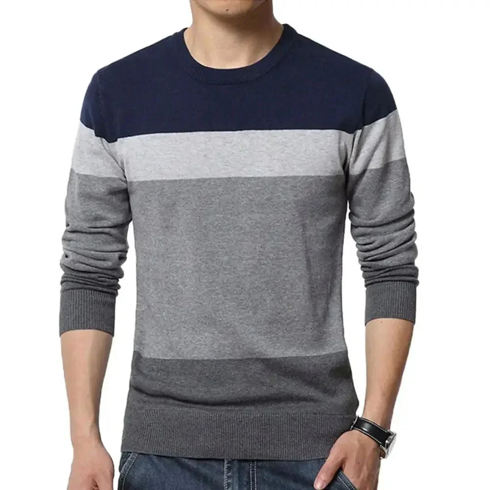 Suéter Masculino Listrado Slim Fit